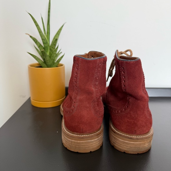 Without Prejudice London burgundy suede wingtip lace up boots - 42 (US 8.5 - 9) - Picture 6 of 6